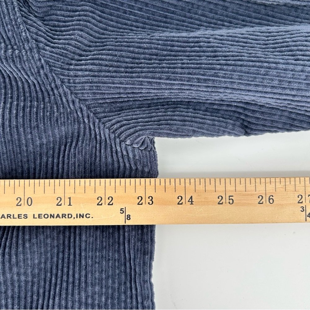 L.L. Bean Shirt Women's Medium Navy Blue Corduroy Relaxed Tunic Layer Barn Chore - Picture 6 of 8